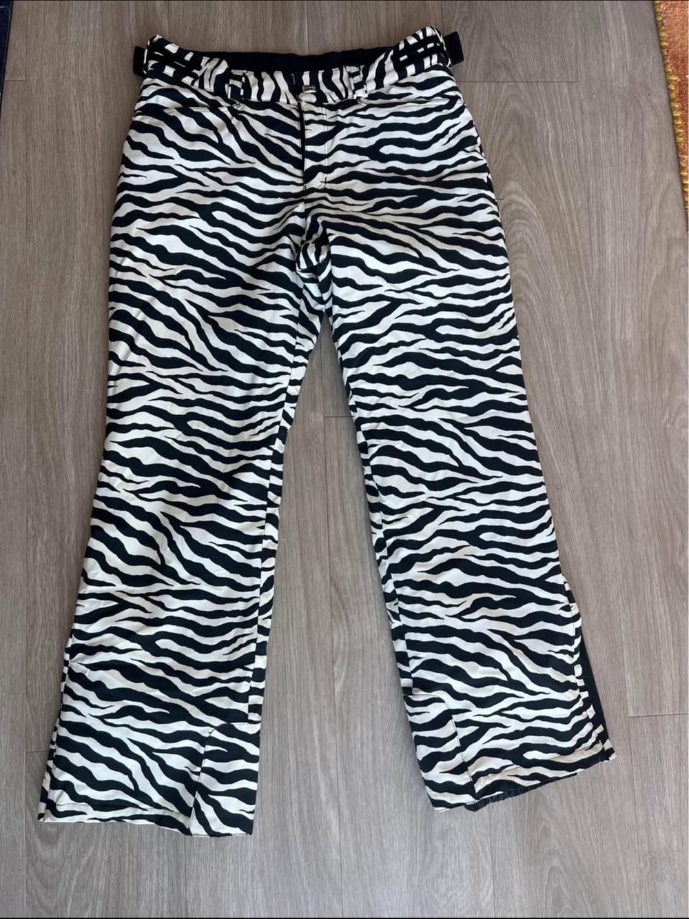 Descente Black & White Zebra-Print Snow Pants